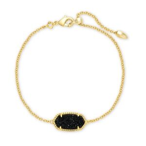 Kendra Scott Elaina Slide Bracelet Gold in Black Drusy